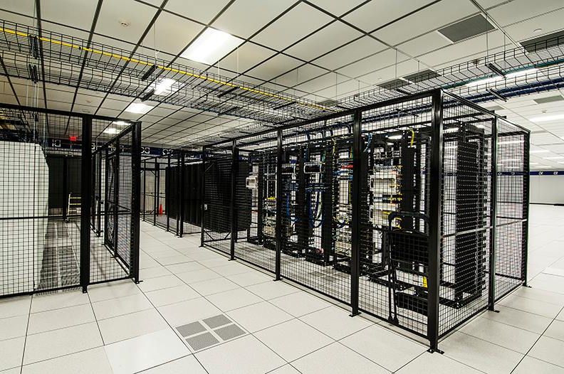 a room with a servers