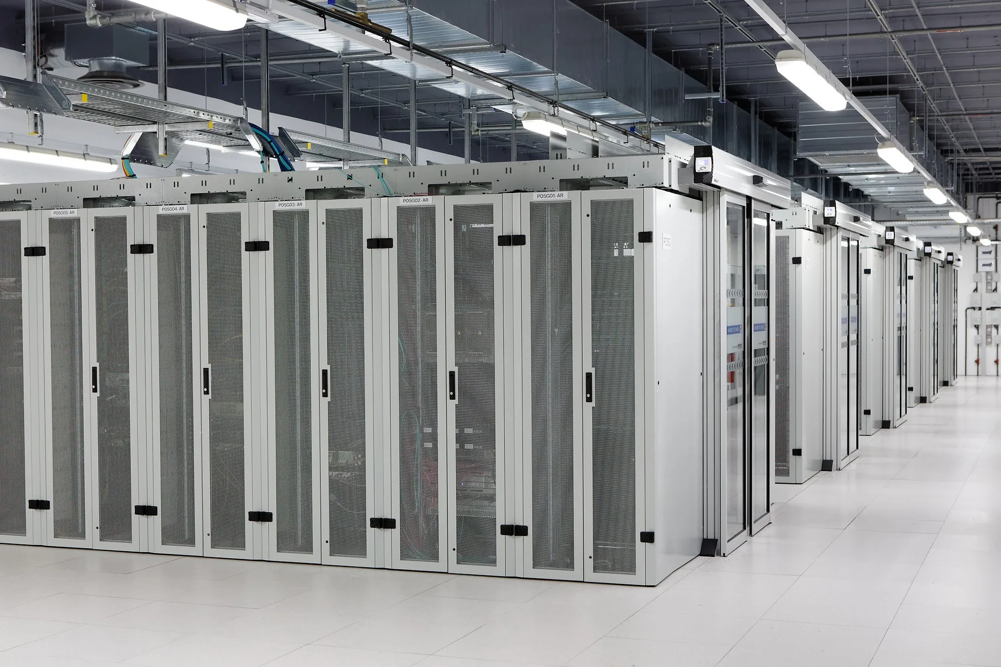 a room with several colocation servers