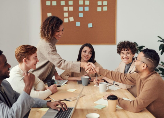 Team of people solving a problem