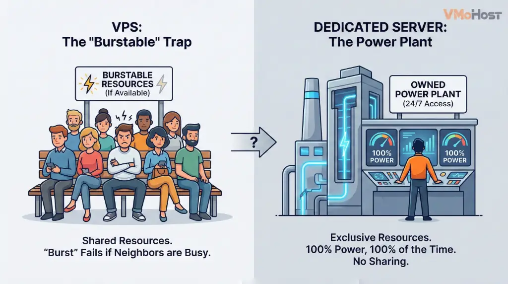Burstable VPS vs Dedicated Power Plant Comparison