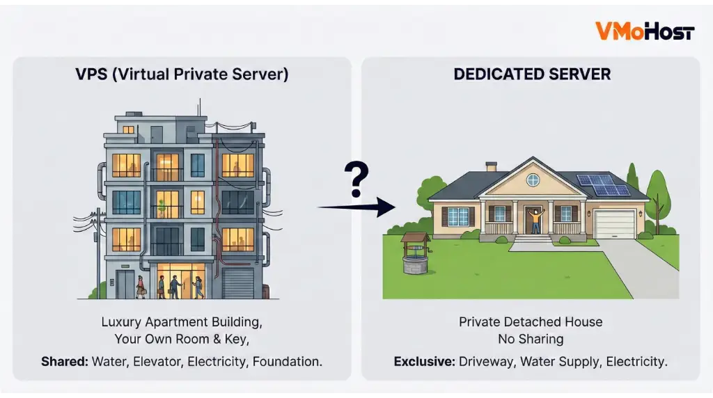 VPS Apartment vs Dedicated House Comparison